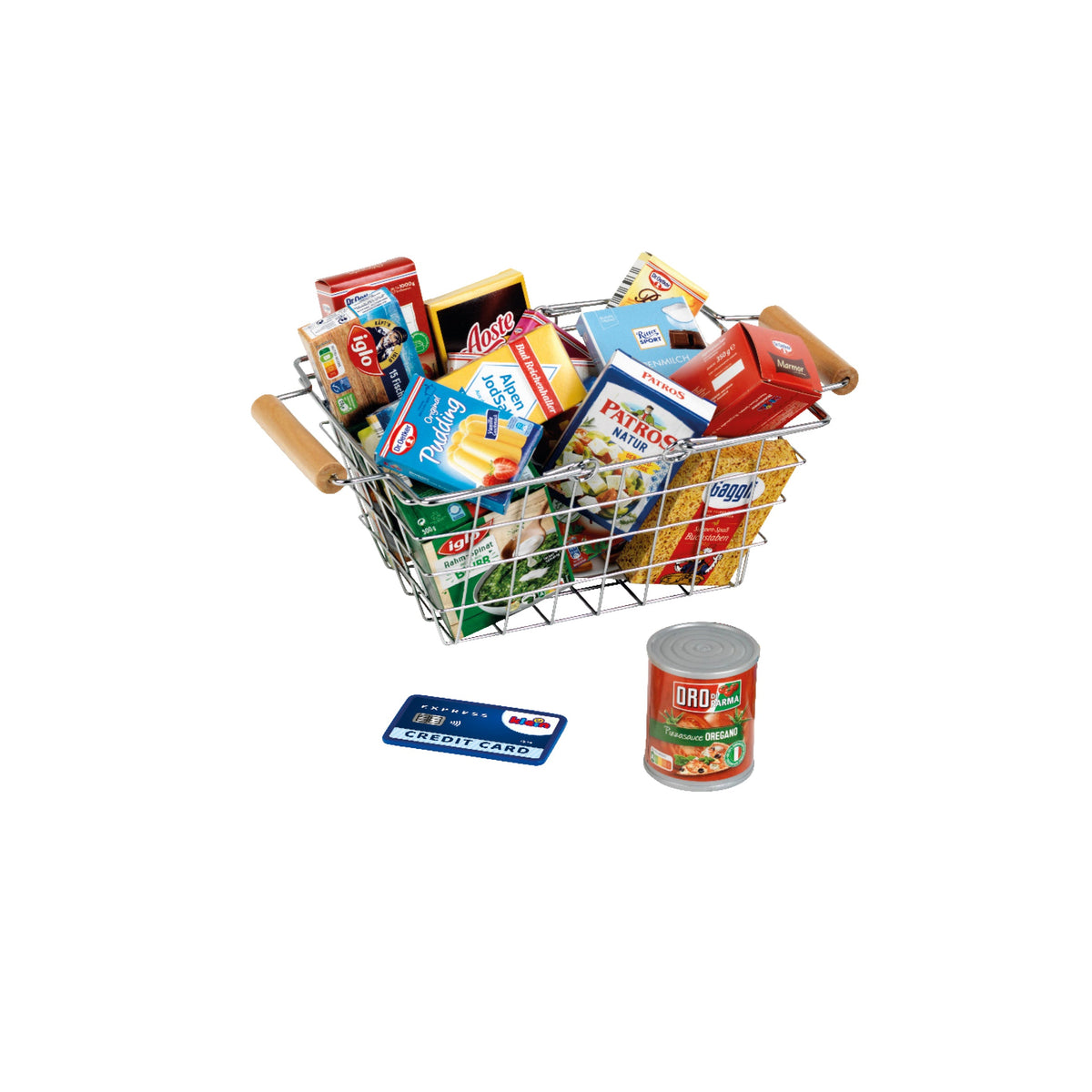 Metal Shopping Basket Filled