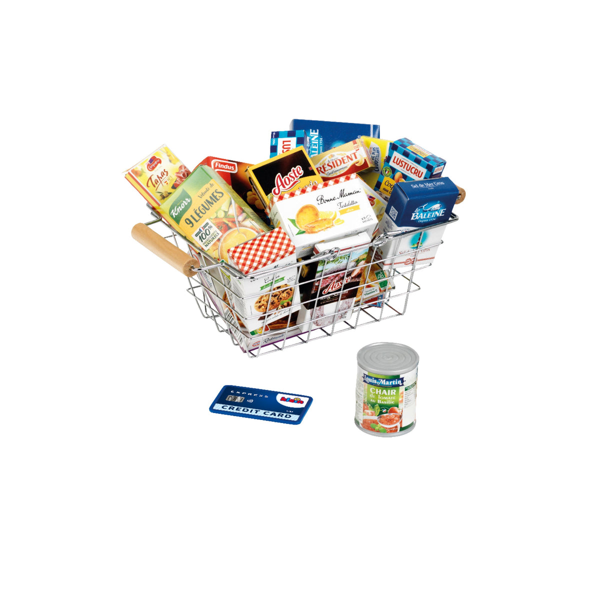 Metal Shopping Basket Filled