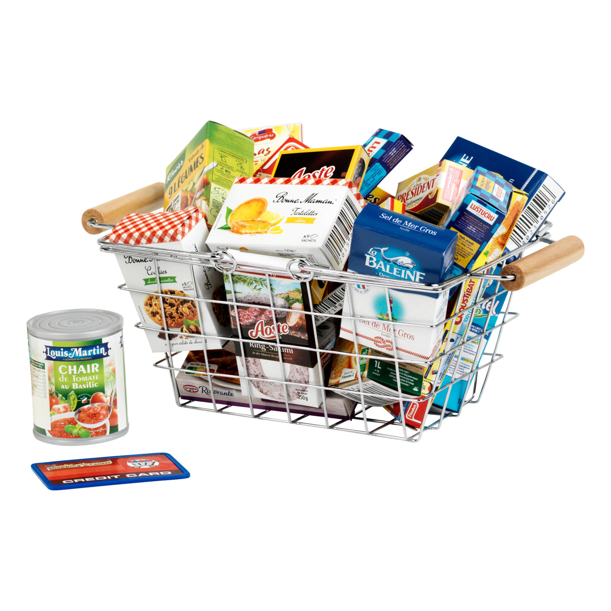 Metal Shopping Basket Filled